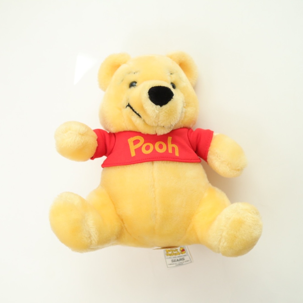 Vintage Winnie the Pooh Teddy Bear Plush with Red T-shirt 10 inch / SEARS Walt D